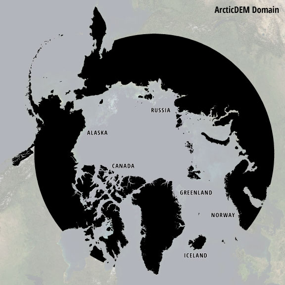 Map of the ArcticDEM Domain.