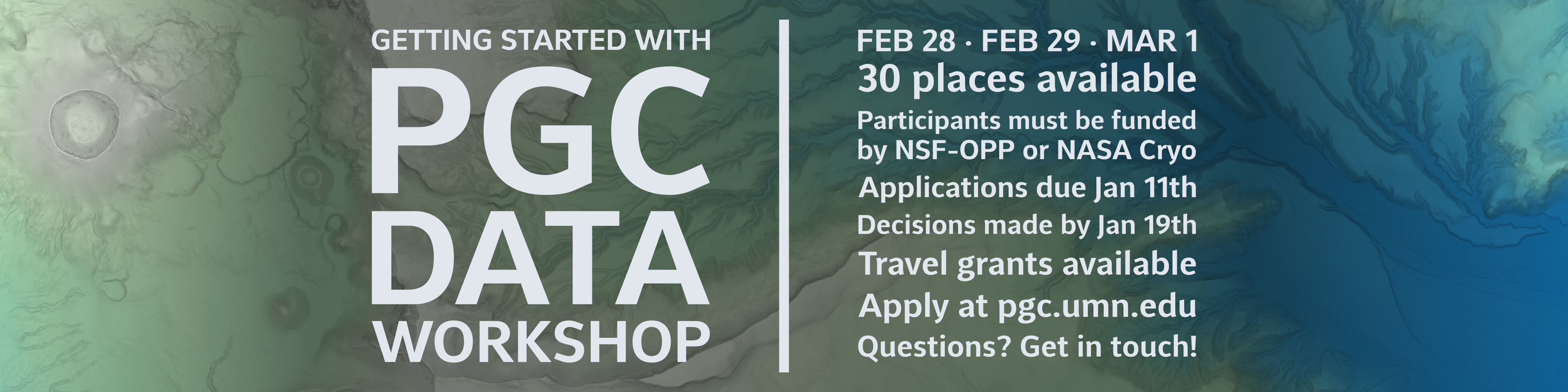 Getting Started with PGC Data Workshop 2024 – Applications Open